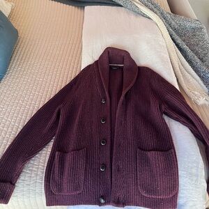 Burgundy Button-Up Cardigan